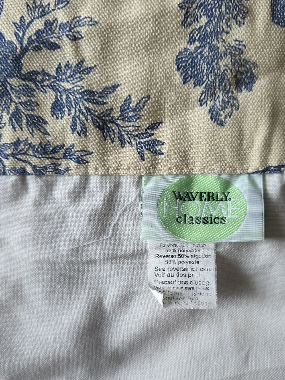 Waverly Blue Toile Valance Set Window Treatment with Tassel Classic 52x22.5